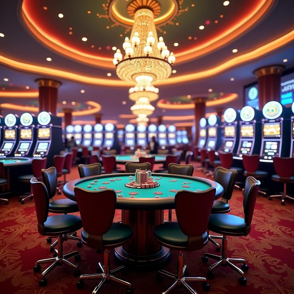 မိုဘိုင်းဖုန်းဖြင့် Online Casino ကစားနေသောပုံ